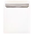 JAM Paper® Foil-Lined Invitation Envelopes, 8 1/2" x 8 1/2", Gummed Seal, Silver/White, Pack Of 25