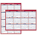 AT-A-GLANCE® Erasable & Reversible Wall Planner, 36" x 24", Red/Blue, January to December 2017