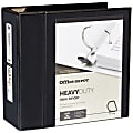 Office Depot® Brand Heavy-Duty View 3-Ring Binder, 5" D-Rings, 49% Recycled, Black