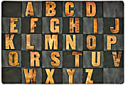 Carpets for Kids® Pixel Perfect Collection™ Rustic Wood Literacy Seating Rug, 6' x 9', Gray 1 thumbnail image