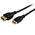 StarTech.com 3ft Mini HDMI to HDMI Cable with Ethernet, 4K 30Hz High Speed Slim Mini HDMI 1.4 (Type-C) Device to HDMI Adapter Cable/Cord 1 thumbnail image