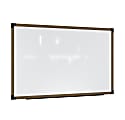 Ghent Prest Magnetic Dry-Erase Whiteboard, Porcelain, 50-1/4” x 74-1/4”, White, Driftwood Frame