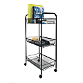 Mind Reader Roll Metal Mesh Rolling Utility Cart, 3-Shelf, Black 1 thumbnail image