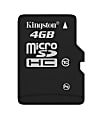 Kingston® 4GB microSDHC Class 10 Memory Card 1 thumbnail image