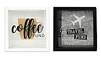 Realspace® Decorative Shadow Box Bank, 7" x 7", Assorted Designs