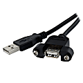 StarTech.com 3 ft Panel Mount USB Cable A to A - F/M 1 thumbnail image