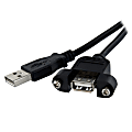 StarTech.com 3 ft Panel Mount USB Cable A to A - F/M