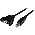 StarTech.com 3 ft Panel Mount USB Cable A to B - F/M 1 thumbnail image