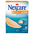 Nexcare™ Active Waterproof Bandages, 1 1/8" x 3", Tan, Box Of 30