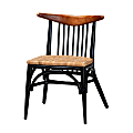 bali & pari Parthenia Mahogany Wood/Natural Rattan Dining Accent Chair, Black/Walnut Brown 1 thumbnail image