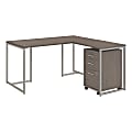 kathy ireland® Office by Bush Business Furniture Method 60"W L Shaped Desk with 30"W Return and Mobile File Cabinet, Cocoa, Premium Installation 1 thumbnail image
