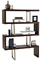 Realspace® Executive Bookcase, 66"H x 47 3/4"W x 14"D, Walnut