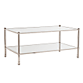 SEI Furniture Paschall Cocktail Table, Rectangle, Clear/Silver