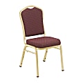National Public Seating Silhouette Fabric Padded Stack Chair, 36"H x 17"W x 23"D, Gold Frame/Burgundy Print, Pack Of 2