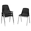 National Public Seating 8100 Series Poly Shell Stack Chairs, Black, Set Of 4 Chairs