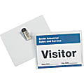 Partners Brand Clip-On Badge Holders, 4" x 3", Clear, Case Of 50