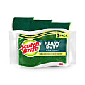 Scotch-Brite™ HD-3 Heavy-Duty Scrub Sponges, Green/Yellow, Pack Of 3