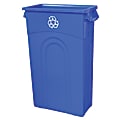 United Solutions Highboy Rectangle Polypropylene Recycle Bin, 30"H x 10 7/8"W x 22 1/4"D, 23 Gallons, Recycle Blue 1 thumbnail image