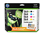 HP 564XL Black/564 Cyan; Magenta; Yellow; High-Yield/Standard Yield Cartridges With Media Kit, Pack Of 4, D8J67FN#140 1 thumbnail image