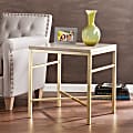 Southern Enterprises Orinda End Table, Square, Faux Travertine/Matte Brass 1 thumbnail image