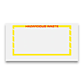 Tape Logic® Packing List Envelopes, Top Loading, "Hazardous Waste", 5 1/2" x 10", Yellow Border, Pack Of 1,000