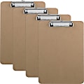 Business Source Flat Clip Hardboard Clipboard - Brown - 6 / Box