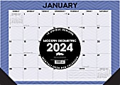 2024 Willow Creek Press Desk Pad Calendar, 12" x 17", Modern Geometric, January To December