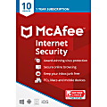 McAfee® Internet Security, For PC or Mac®, 10 Devices, 1 Year Subscription, Download