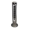 Lasko® Wind Curve® Tower Fan with Remote Control and Fresh Air Ionizer, 42"H x 13"W x 13"D, Platinum