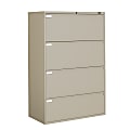 Global® 9300P Lateral Filing Cabinet, 4 Drawers, 54"H x 36"W x 18"D, Desert Putty