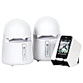 Grace Digital Mini Bullet II GDI-AQBLT300 Indoor/Outdoor Wireless Speakers with Dual Powered Transmitter for iPhone, Smartphone, MP3 player, TV or Stereo (White, 2) 1 thumbnail image