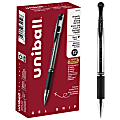 uni-ball® Gel Grip™ Pens, Medium Point, 0.7 mm, Clear Barrel, Black Ink, Pack Of 12