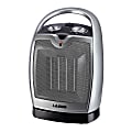 Lasko® 1500 Watts Electric Ceramic Oscillating Heater, 2 Heat Settings, 9.2"H x 7"W x 6"D, Silver 1 thumbnail image