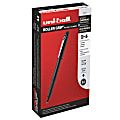 uni-ball® Grip Rollerball Pens, Micro Point, 0.5 mm, Black Barrels, Black Ink, Pack Of 12