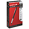 uni-ball® Grip Rollerball Pens, Fine Point, 0.7 mm, Black Barrel, Black Ink, Pack Of 12