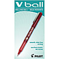 Pilot® V-Ball™ Liquid Ink Rollerball Pens, Fine Point, 0.7 mm, Red Barrel, Red Ink, Pack Of 12 Pens