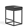 ALPHA HOME Faux Leather Counter-Height Stool, Black
