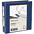 Office Depot® Heavy-Duty View 3-Ring Binder, 2" D-Rings, 49% Recycled, Navy