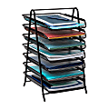 Mind Reader 7-Tier Paper Tray, Metal Mesh, 20"H x 13-3/4"W x 11-3/4" L, Black 1 thumbnail image
