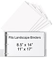 Stride® Tab Dividers For Ledger And Spreadsheet Binders, 8 1/2" x 14", Legal Landscape Size, White/Clear, Pack Of 5 Tabs 1 thumbnail image