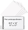 Stride® Tab Dividers For Ledger And Spreadsheet Binders, 8 1/2" x 14", Legal Landscape Size, White/Clear, Pack Of 5 Tabs