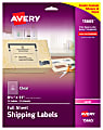 Avery® Permanent Shipping Labels, 15665, 8 1/2" x 11", Clear, Pack Of 10