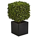 Nearly Natural Boxwood 27”H Artificial Indoor/Outdoor Plant With Black Planter, 27”H x 15”W x 15”D, Green 1 thumbnail image