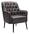Zuo Modern Tasmania Plywood And Steel Accent Chair, Vintage Black