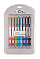 TUL® Retractable Gel Pens, Needle Point, 0.5 mm, Silver Barrel, Assorted Bright Inks, Pack Of 8 Pens