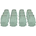 Genuine Joe Blended Yarn Mophead - #16 - Durable, Cut Ends, Narrow Headband - Yarn - Green - 12 / Carton 1 thumbnail image