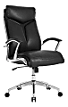 Realspace® Modern Comfort Verismo Bonded Leather High-Back Executive Chair, Black/Chrome, BIFMA Compliant