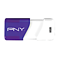 PNY Compact Attaché USB Flash Drive, 8GB, Purple/White