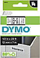DYMO® D1 45013 Black-On-White Tape, 0.5" x 23'