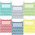 Educational Décor Chevron Solids Jumbo Library Pockets, 9" x 6 1/2", Multicolor, Grades 1-8, Pack Of 10